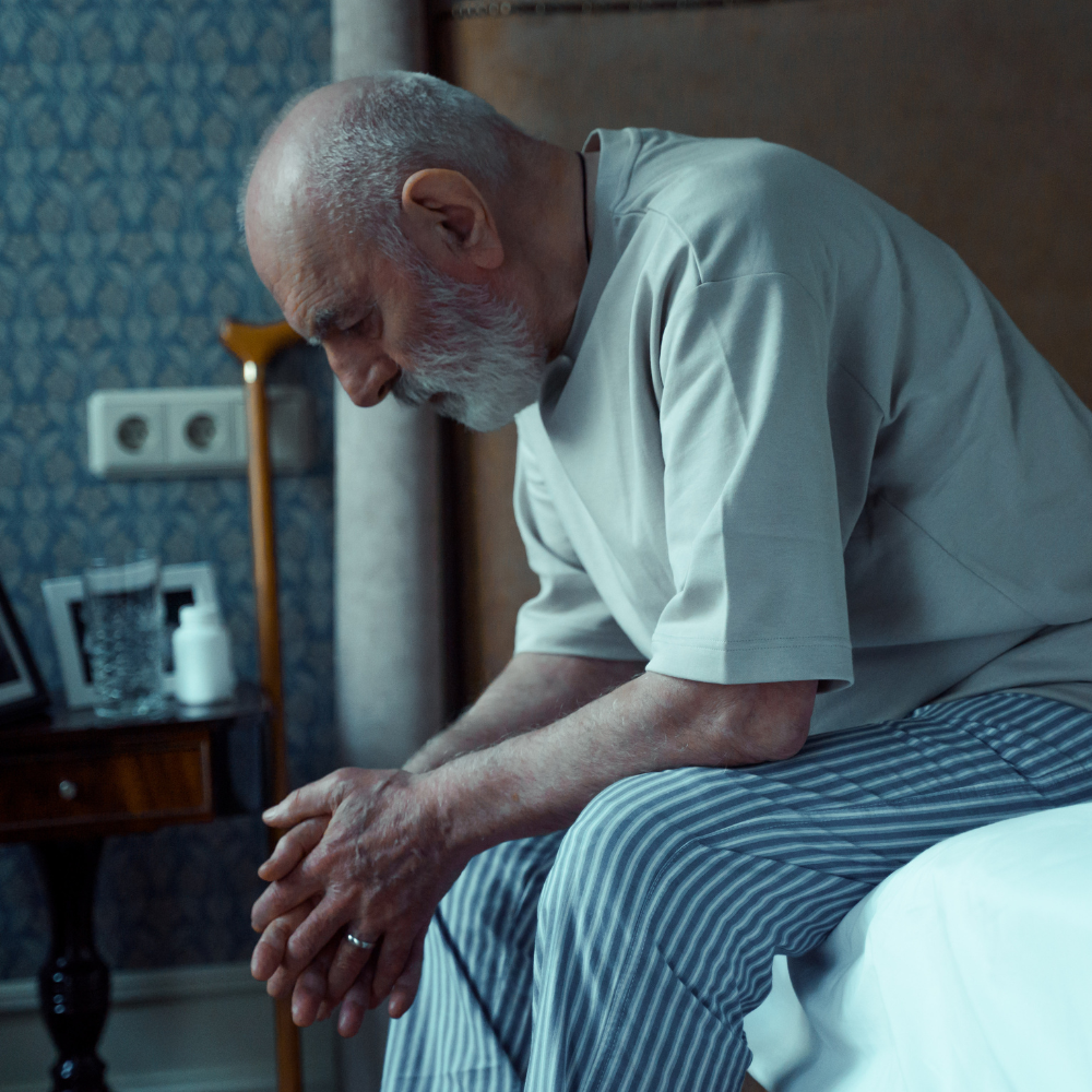 Older man feeling low energy